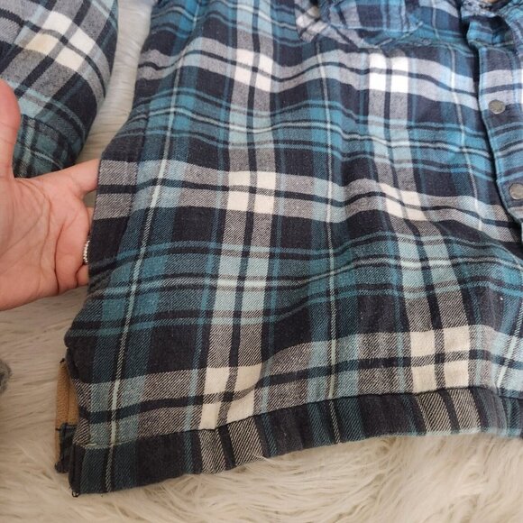 Vintage Canyon Guide Outfitters Blue Plaid Shacket‎ Jacket Mens 2X XXL Fleece - Picture 14 of 16